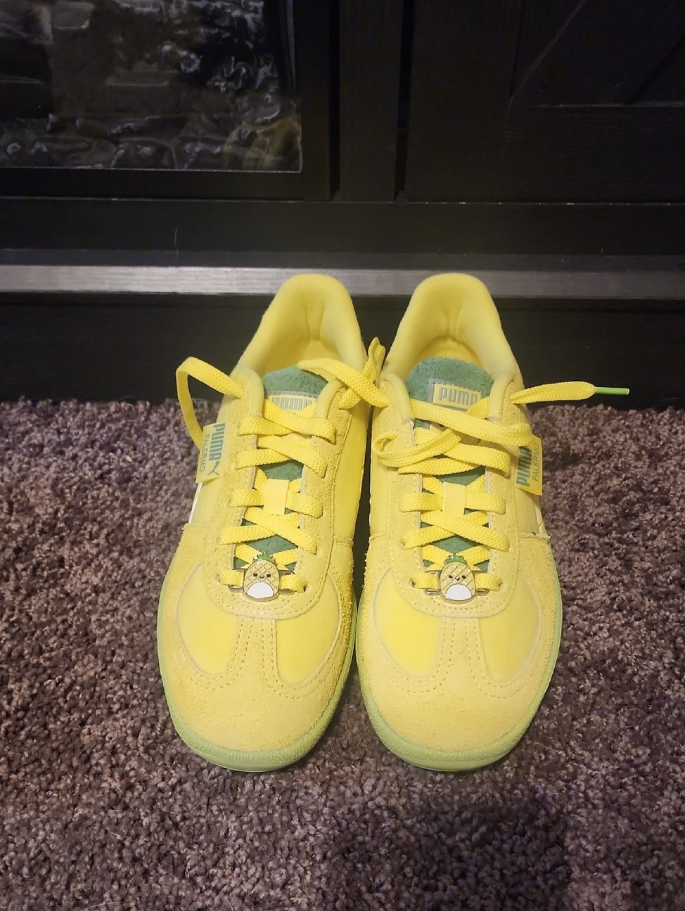 PUMA Yellow and Green Low-Top Sneakers